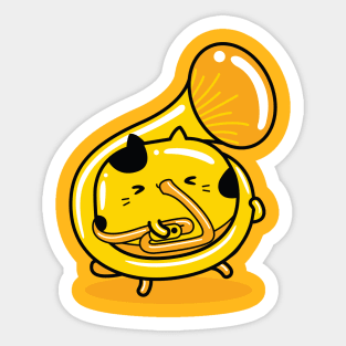 yellow cat trumpeter profession Sticker